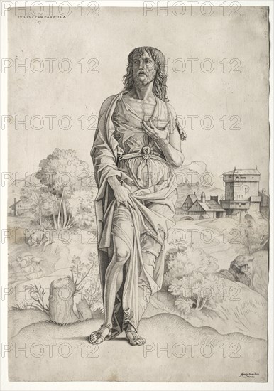 St. John the Baptist, c. 1505. Creator: Giulio Campagnola (Italian, 1482-1515).