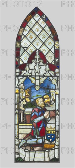 Stained Glass Panel Pair with Male Donor and Female Donor, c. 1480. Creator: Unknown.