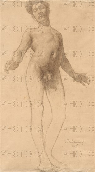 Standing Male Nude, 1885. Creator: Frederick William MacMonnies (American, 1863-1937).