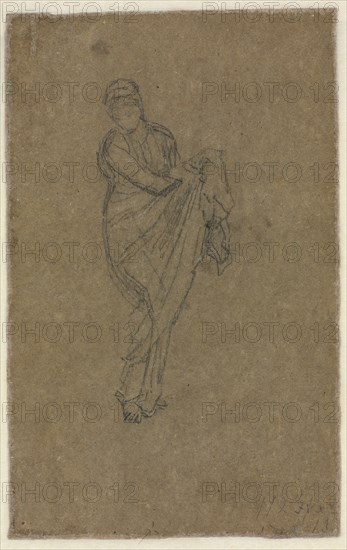 Standing Woman Holding Up Her Dress (verso), c. 1872. Creator: James McNeill Whistler (American, 1834-1903).