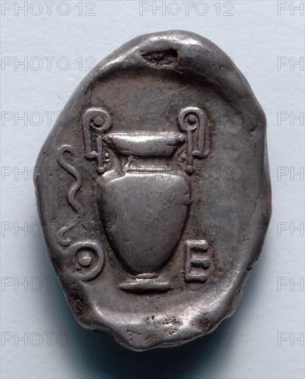 Stater: Amphora and Bow (reverse), 395-387 BC. Creator: Unknown.