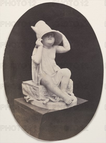 Statue of a Youth in Large Hat (from a John R. Johnston album), before 1857. Creator: Unidentified Photographer.