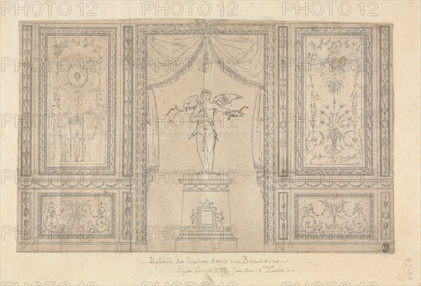 Statue of Cupid in a Wall Niche, late 18th century. Creator: Paolo Vincenzo Bonomini (Italian, 1757-1834).