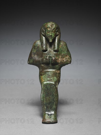 Statuette of Seated God, probably Osiris-lah, 664-525 BC. Creator: Unknown.