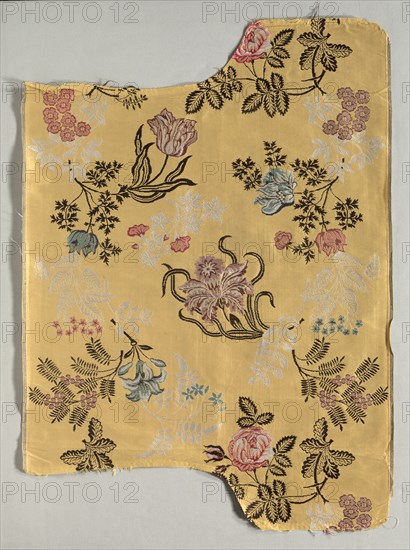 Strip of Brocaded Silk, 1700s. Creator: Unknown.