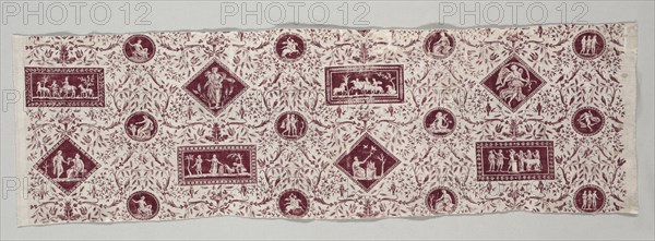 Strip of Copperplate Printed Cotton, 1795-1799. Creator: Christophe Philippe Oberkampf (French, 1738-1815), firm of.