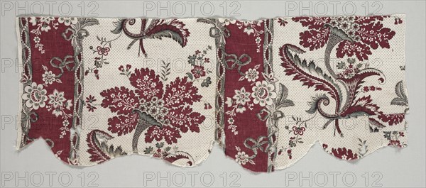 Strip of Woodblock Printed Cotton, 1798. Creator: Unknown.