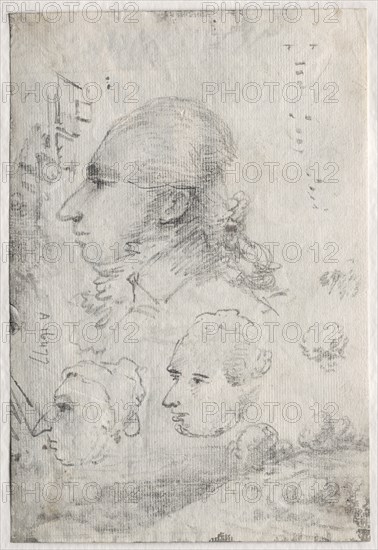 Studies of Heads (verso), c. 1820s(?). Creator: Thomas Monro (British, 1759-1833).