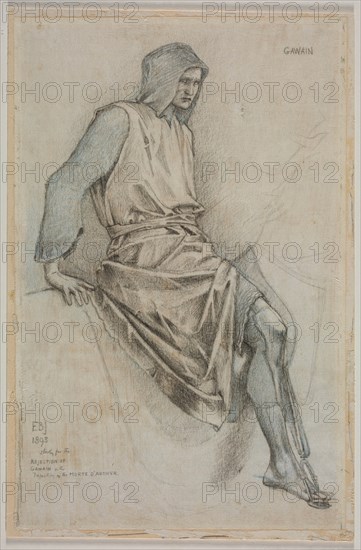 Study for the Failure of Gawain from the Holy Grail Tapestries, 1893. Creator: Edward Burne-Jones (British, 1833-1898).