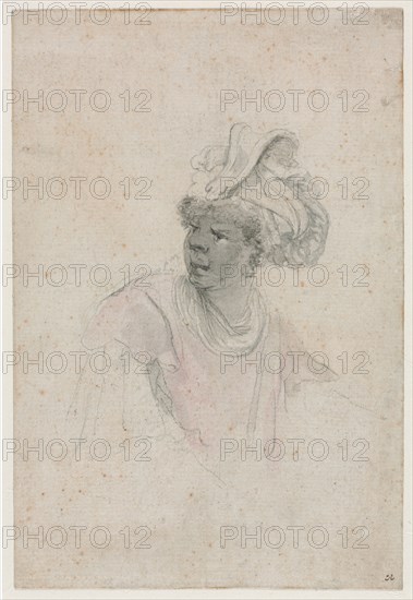 Study of a Moor, Facing to the Left, c. 1657. Creator: Stefano Della Bella (Italian, 1610-1664).