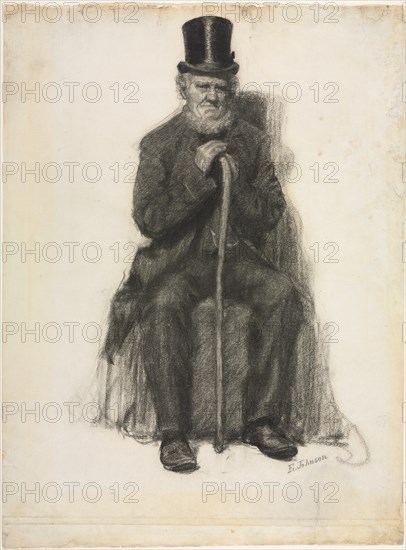 Study of an Old Man (Possibly a Study for Portrait of Peter Folger), c. 1886. Creator: Eastman Johnson (American, 1824-1906).