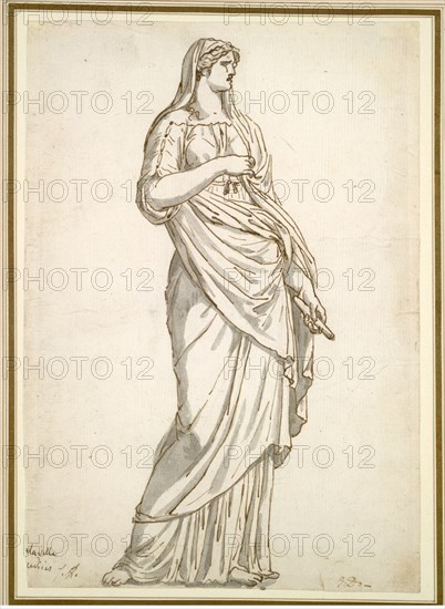 Study of the Sabine Statue from the Villa Medici, c. 1775-1780. Creator: Jacques-Louis David (French, 1748-1825).