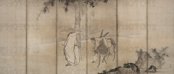 Su Shi (So Shoku) and Pan Lang (Han Ro), early 1600s. Creator: Unkoku T?gan (Japanese, 1547-1618).