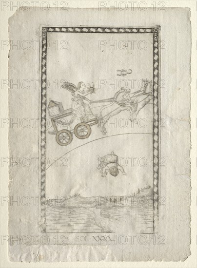 Sun (from the Tarocchi, series A: Firmaments of the Universe, #44), before 1467. Creator: Master of the E-Series Tarocchi (Italian, 15th century).