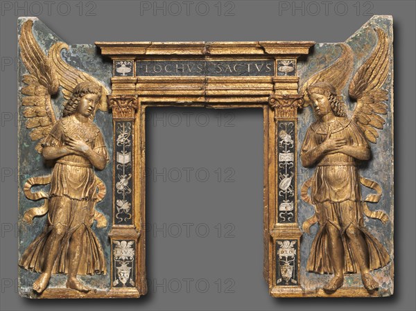 Tabernacle Relief with Flanking Angels, c. 1480-1500. Creator: Tullio Lombardo (Italian, c. 1455-1532), circle of.