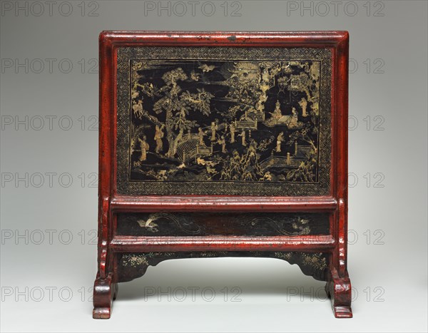 Table Screen: The Peach Blossom Spring, Land of the Immortals, 14th Century. Creator: Unknown.