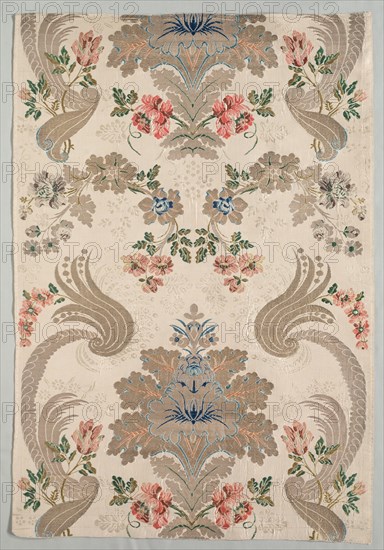 Taffeta, Brocaded, 1700-1750. Creator: Unknown.