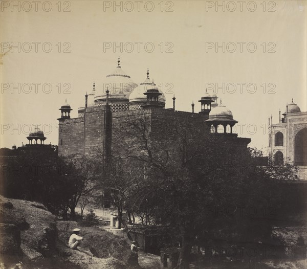 Taj Mahal, Back View of the Rest-House, with Figure, c. 1858-1862. Creator: John Murray (British, 1809-1898).