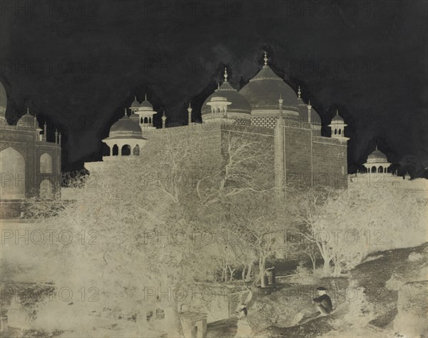 Taj Mahal, Back View of the Rest-House, with Figure, c. 1858-1862. Creator: John Murray (British, 1809-1898).