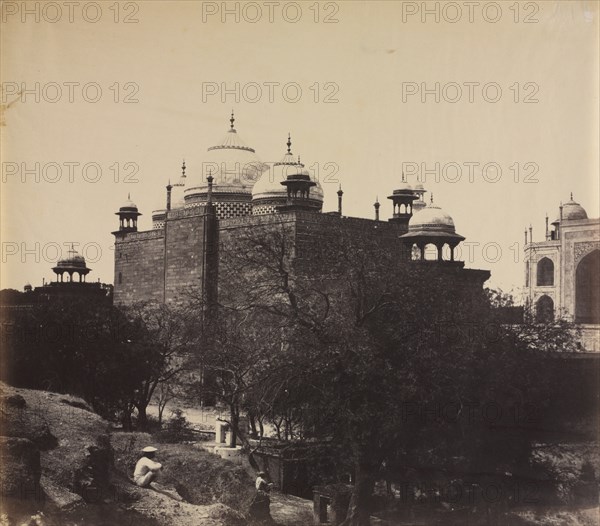 Taj Mahal, Back View of the Rest-House, with Figure, c. 1858-1862. Creator: John Murray (British, 1809-1898).