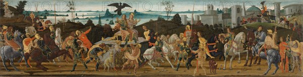 Tarquinius Priscus Entering Rome, c. 1470. Creator: Jacopo del Sellaio (Italian, c. 1441-1493).