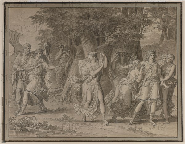 Telemachus, Urged by Mentor, Leaving the Island of Calypso , 1800. Creator: Charles Meynier (French, 1768-1832).