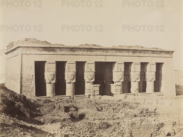 Temple of Dendera, c. 1870s - 1880s. Creator: Antonio Beato (British, c. 1825-1903).