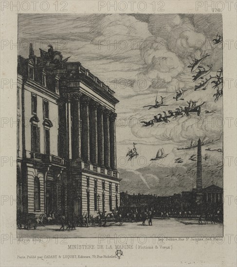 The Admiralty, Paris, 1865. Creator: Charles Meryon (French, 1821-1868); Cadart & Luquet for the Société des Aqua-fortistes, 4e Année, August 1, 1866.