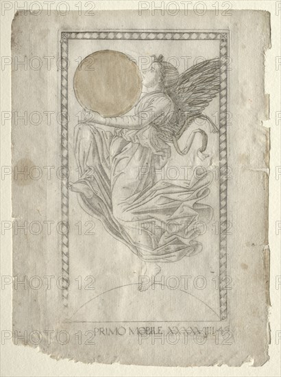 The Angel of the Ninth Sphere (from the Tarocchi, series A..., before 1467. Creator: Master of the E-Series Tarocchi (Italian, 15th century).