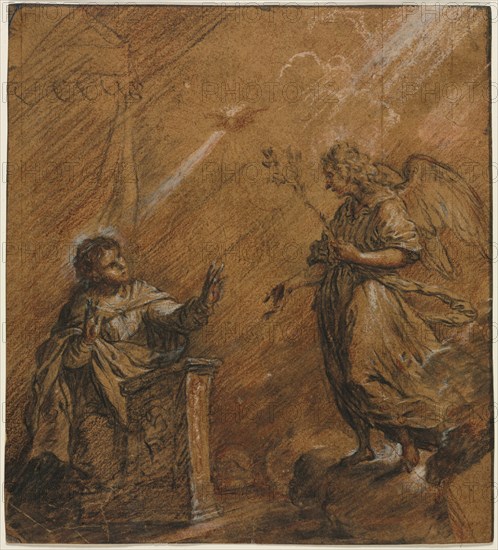 The Annunciation, last third 1600s. Creator: Johann Jakob von Sandrart (German, 1655-1698).