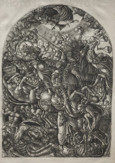 The Apocalypse: St. John Sees the Four Riders, 1546-1556. Creator: Jean Duvet (French, 1485-1561).