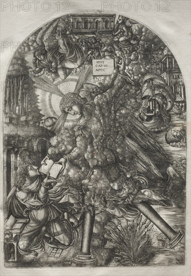 The Apocalypse: The Angel Gives St. John the Book to Eat, 1546-1556. Creator: Jean Duvet (French, 1485-1561).