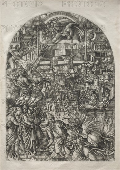 The Apocalypse: The Measurement of the Temple, 1546-1556. Creator: Jean Duvet (French, 1485-1561).