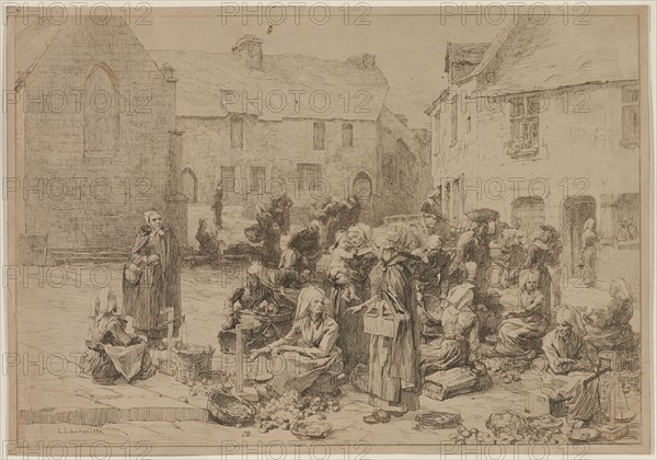 The Apple Market at Landerneau, 1878. Creator: Léon Augustin Lhermitte (French, 1844-1925).