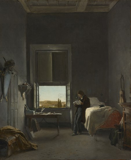 The Artist in His Room at the Villa Medici, Rome, 1817. Creator: Léon Cogniet (French, 1794-1880).