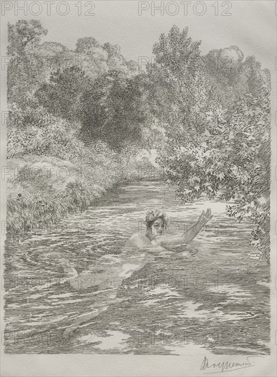 The Bather, c. 1860-70. Creator: Félix Bracquemond (French, 1833-1914).