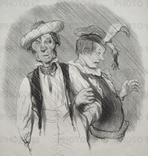 The beautiful days of life, plate 18: Mardi gras, 1844. Creator: Honoré Daumier (French, 1808-1879); Aubert.