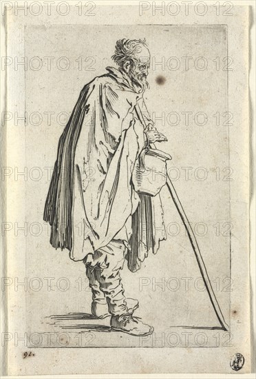 The Beggars: Beggar with Pot, c. 1623. Creator: Jacques Callot (French, 1592-1635).