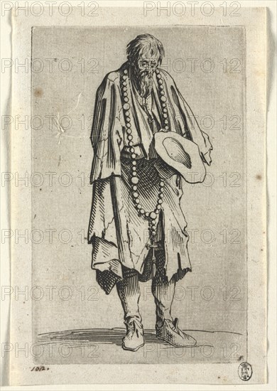 The Beggars: Beggar with Rosary , c. 1623. Creator: Jacques Callot (French, 1592-1635).