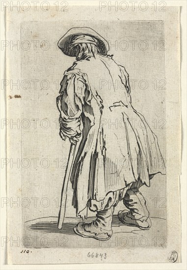 The Beggars: Old Beggar on One Single Crutch, c. 1623. Creator: Jacques Callot (French, 1592-1635).