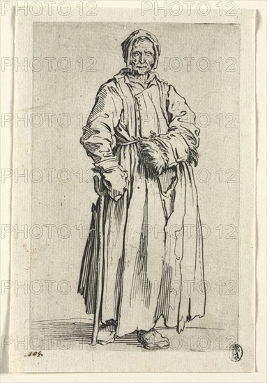 The Beggars: One-Eyed Woman , c. 1623. Creator: Jacques Callot (French, 1592-1635).