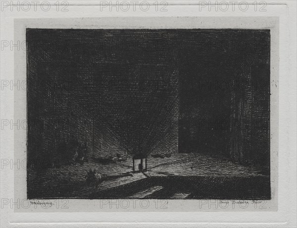 The Boat Trip: Interior of an Inn (The Corridor of an Inn), 1861. Creator: Charles François Daubigny (French, 1817-1878).