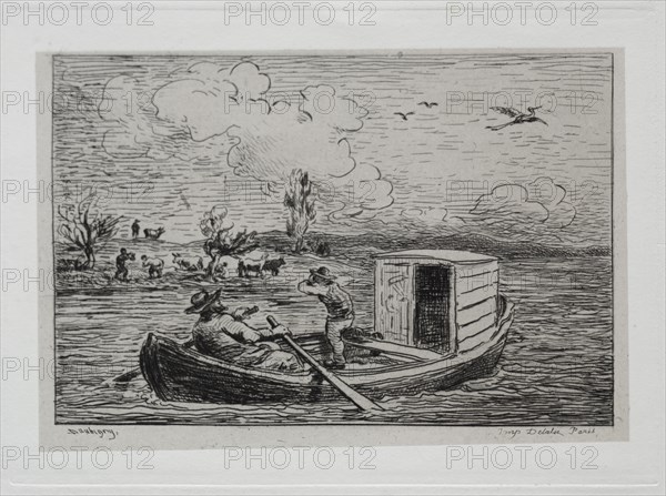 The Boat Trip: Le Mot de Cambronne (The Slanging Match), 1861. Creator: Charles François Daubigny (French, 1817-1878).