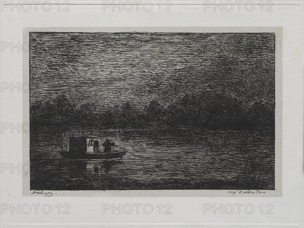 The Boat Trip: Night Voyage or Net Fishing (second version), 1861. Creator: Charles François Daubigny (French, 1817-1878).