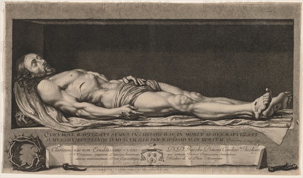 The Body of Christ in the Sepulchre, 1654. Creator: Nicolas de Platte-Montagne (French, 1631-1706).