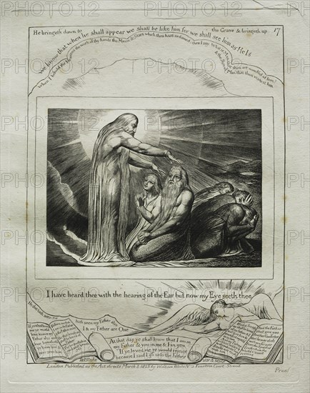 The Book of Job: Pl. 17, I have heard thee with the hearing of the Ear but now my Eye..., 1825. Creator: William Blake (British, 1757-1827).