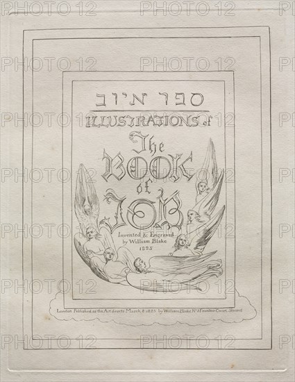 The Book of Job: Title Page, 1825. Creator: William Blake (British, 1757-1827).