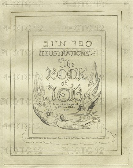 The Book of Job: Title Page, 1825. Creator: William Blake (British, 1757-1827).