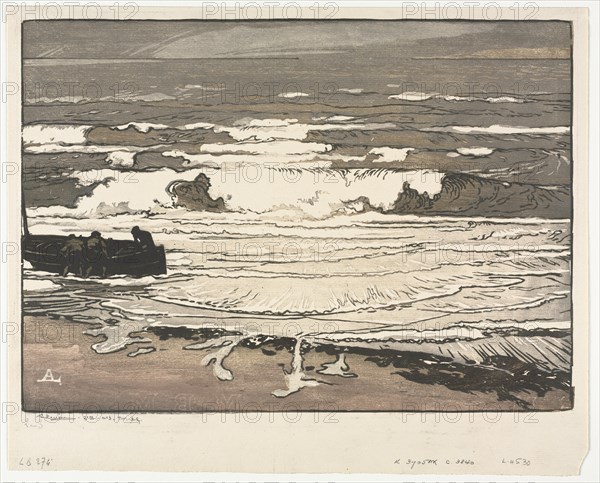 The Breaking Waves, Tide of September 1901, 1901. Creator: Auguste Louis Lepère (French, 1849-1918).