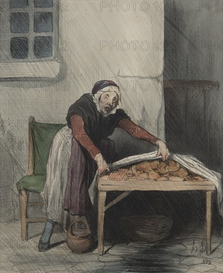 The Chapter of Interpretations, plate 8: Each burn fears cold water, 1843. Creator: Honoré Daumier (French, 1808-1879); Aubert.